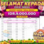 JACKPOT DI CASINO “Mega Wheel” IDR 9.000.000 LUNAS